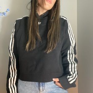 black adidas cropped hoodie